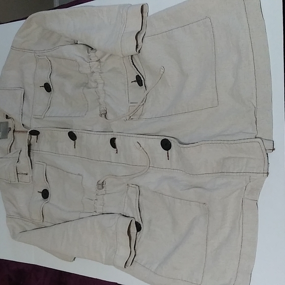 Asos Linen Parka Utility Oversized Jacket Women's Sz 6 - Picture 13 of 13